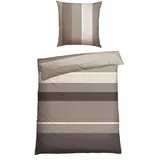 SCHIESSER Bettwäsche »Endy Stripes aus weicher Baumwolle mit großen und kleinen Streifen«, Made in Green Grau