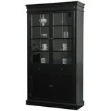 VCM ebuy24 Amaretta Vitrinenschrank 2-türig Schwarz antik patinert.
