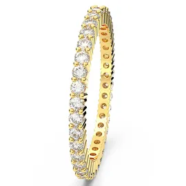 Swarovski Fingerring "Matrix Tennis Vittore, 5655703, 5656293, 5656300, 5656297" Gr. 50, gold (gelbgoldfarben, kristallweiß), Fingerringe, Damen, 50, Metall, 1,8mm, Fingerring, mit Swarovski Kristall