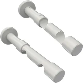Interdeco GARDINENSTANGE Prestige Elanto 520 cm (geteilt in 4 x 130 cm), 2-läufig (ohne Ringe), 20 mm Ø Weiß