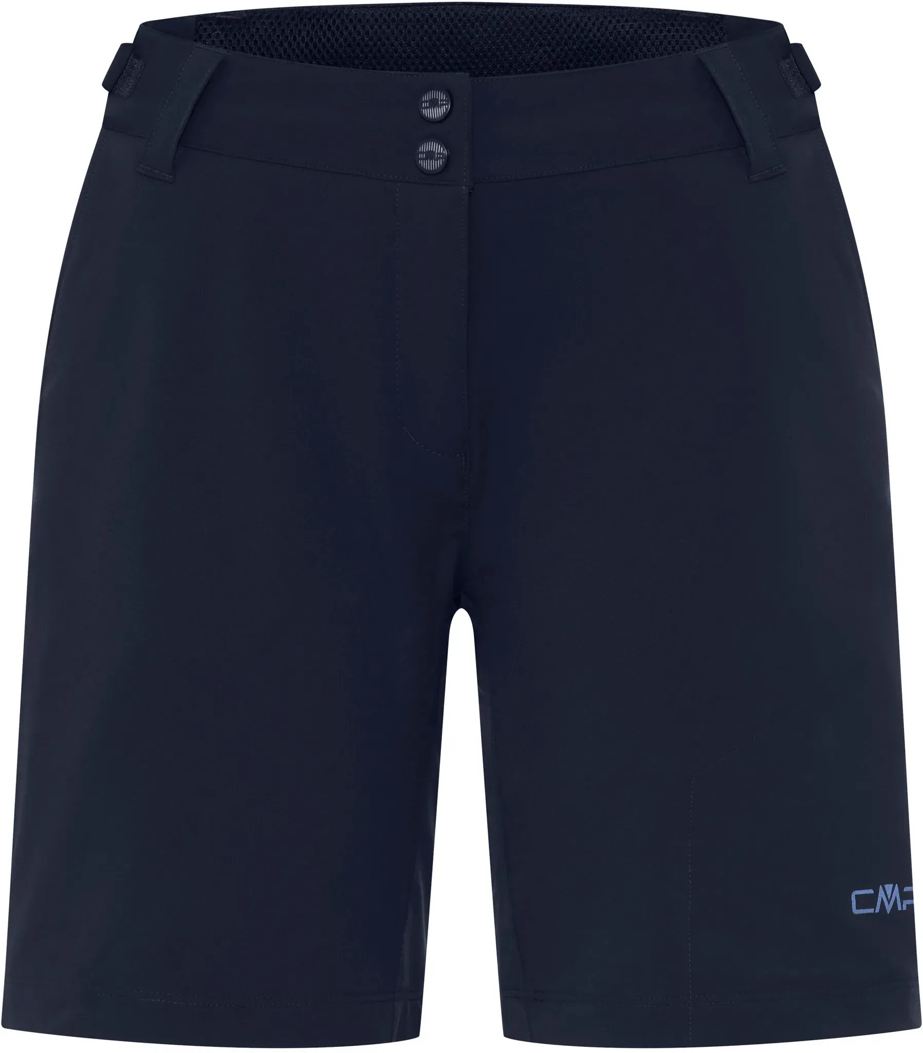 Fahrradhose CMP, Damen, Gr. 48, N-Gr, schwarz blau, Obermaterial: 92% Polyester, 8% Elasthan. Futter: 86% Polyamid, 14% Elasthan. Wattierung: 100% Polyester, Hosen Fahrradhose, mit herausknöpfbarer, gepolsterter Innenhose