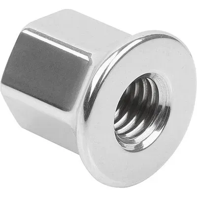 HUTMUTTER MIT BUND HYGIENIC USIT® D=M08, EDELSTAHL 1.4404 POLIERT EHEDG