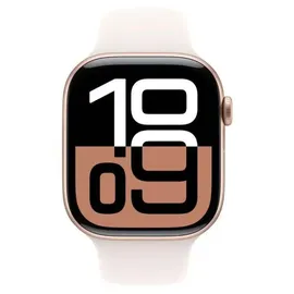 Apple Watch Series 10 GPS 46 mm Aluminiumgehäuse roségold Sportarmband blassrosa M/L