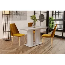 Fun Möbel Esstisch Auszugstisch DANTE 130-170x80 cm in Weiss Matt