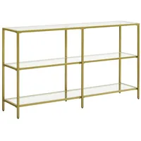 VASAGLE Konsolentisch Glas gold 130,0 x 30,0 x 73,3