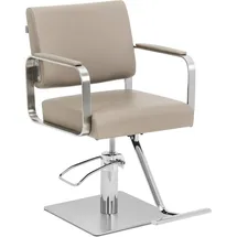 Physa Friseurstuhl mit Fußstütze - 50 - 66 cm - 200 kg beige/silbern