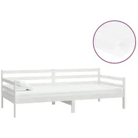 VidaXL Tagesbett mit Matratze 90x200 cm Weiß Kiefer Massivholz