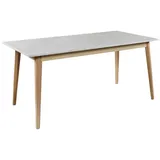 MAGNA Atelier Esstisch MALMÖ aus ECHTEM MARMOR, Dining Table, Küchentisch, Esche Gestell, 160x80x75cm weiß