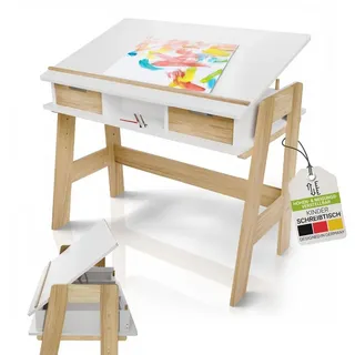 Juskys Kinderschreibtisch Fietje Plus Kiefer weiß