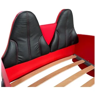möbel klar Kinderbett Rio Premium 90 x 200 cm MDF rot schwarz