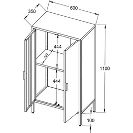 VCM Stahl Kommode Sideboard Flokas M