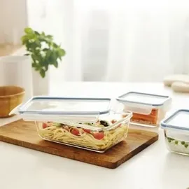 Rotho CLIC & LOCK Vorratsdose blau 0,5 l 3-teilig