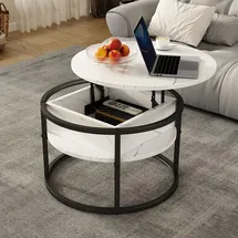 Vicco Couchtisch Marlo Marmor Weiß 57 x 57 cm