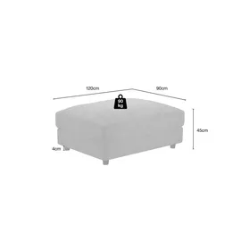 Sofa.de Hocker Branna 90 x 45 x 120 cm Türkis/Petrol