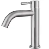 Armatur, Gebürsteter Edelstahl-einzelarmatur Für Kaltwasser, Waschtischarmatur, Wasserarmatur Mit Schlüsselmechanismus, Badezimmeraccessoire, Geeignet Für Küchen Und Badezimmer (einzel-wannen-kaltwass