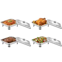 4er Set Chafing Dish Speisewärmer, Warmhaltebehälter, Stapelbare Chafing Dish Ersatzschalen für Buffet, Party, Catering, Hochzeit