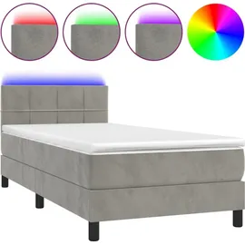 vidaXL Boxspringbett 100 x 200 cm Hellgrau
