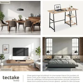 Tectake tectake® Schreibtisch, Paisley 120x50x73,5cm Industrial Style, trapezförmiges Gestell, Seitenregal mit 2 Ablagefächern, 120 x 50 x 73,5 cm