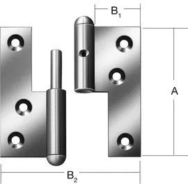 Vormann Türaufschraubband Breite geöffnet 72mm Höhe 80mm links blau