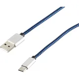 s/conn S-Conn USB Ladekabel USB-A/USB-C 0,3m, Blau