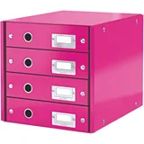 Leitz Schubladenbox Click & Store pink 60490023, DIN A4 mit 4 Schubladen