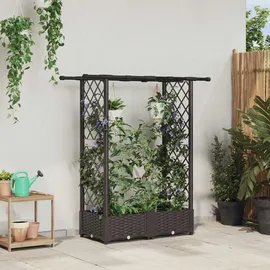vidaXL Hochbeet mit Rankgitter und Dach 122,5 x 40 x 123 cm Braun