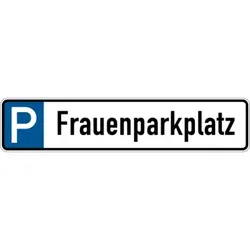 Parkplatzkennzeichen, P-Frauenparkplatz, 113x523mm, Alu geprägt - 523x113x0.45 mm Aluminium geprägt