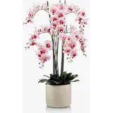 artplants.de Phalaenopsis künstlich Cecile, Keramiktopf, rosa-pink, 100cm - Kunst Orchidee im Topf/Kunstblume Orchidee