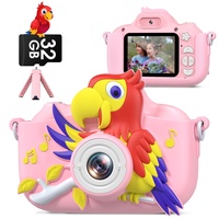GREENKINDER Kinderkamera, Kamera Kinder mit Stativ, 1080P HD Digitalkamera Kinder, 2,0 Zoll Bildschirm, Inklusive 32GB SD-Karte, Selfie Kamera für 3-10 Jahre Mädchen und Jungen