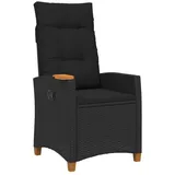 vidaXL Liegestuhl mit Teeteller 62 x 64 x 112 cm Schwarz