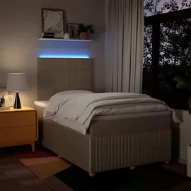 vidaXL Boxspringbett mit Matratze Creme 120x200 cm Stoff