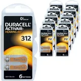 Duracell Hörgerätebatterie Easy Tab 312, 185 mAh, PR41, braun, Zink-Luft, 60 Stück