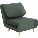 Homcom Schlafsofa Grün 82x83x89 cm, Wohnzimmer, Sessel, Schlafsessel Verstellbar Klappmatratze Gästebett im Cord-Optik, für Schlafzimmer, 82 x 89 x 83