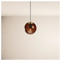S.LUCE Pendelleuchte Orb Glaskugel Hängelampe 150cm Aufhängung Schwarz Braun