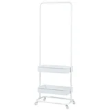 [en.casa] Rollbarer Garderobenständer Kumad 175x58x36 cm Weiß