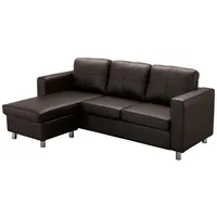 Vente-unique - Ecksofa - Kunstleder - Braun - Ackley