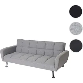 Mendler Sofa HWC-K19, Couch Schlafsofa Gästebett Bettsofa Nosagfederung Schlaffunktion 203cm ~ Stoff/Textil hellgrau