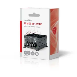 Nedis Stromwandler - Auto Angetrieben - 24 V DC - 12 V DC - 120 W - Schraubklemme - Ausgestattet mit Einer Sicherung - Schwarz