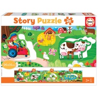 Educa Bauernhof 26 Teile Geschichten-Puzzle Kinder ab 3 Jahren, Storypuzzle (18900)