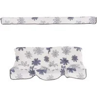 PATIO Bankauflage 135x50 cm mit Sonnendach Tora Sitzkissen mit Rückenlehne für Hollywoodschaukel Volant Blumenmotiv