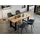 SalesFever Essgruppe, 5 tlg. 160 x 85 cm | Bezug Samt Grau, natur Holz, Metall, Textil, Akazie, massiv, konisch, 85x76.5x160 Esszimmer, Tische, Esstische