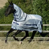 Bucas Fliegenregendecke Buzz-off Rain & Neck 155 cm Silber/Blau