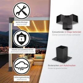 SOTech Pfostenverbinder-Set 90 x 90 mm 8 Stück