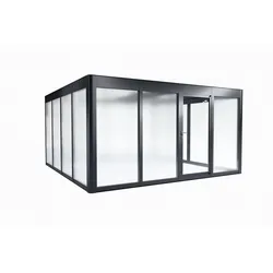 SunElements Design Gewächshaus SunGarden Deluxe mit Photovoltaik-Option 4.4 anthrazit-metallic, Wände: ESG 5mm satiniert, Dach: 6mm Acrylglas