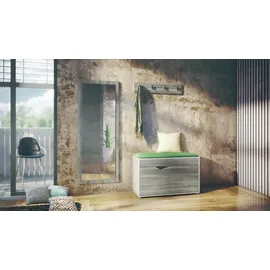 Vladon Hanko Schuhbank 160x190x33 cm Weiß matt/Grau