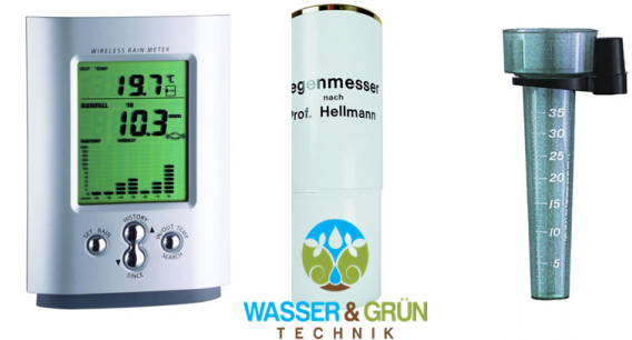 Niederschlags- und Temperaturmessung; Wassermesser; Regenmesser (Niederschlags- und Temperaturmessung; Wassermesser: Prof. Hellmann-Regenmesser mit innenliegendem Messzylinder )