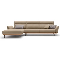 hülsta sofa Ecksofa hs.460, Sockel in Eiche, Winkelfüße in Umbragrau, Breite 338 cm beige