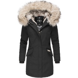 NAVAHOO Damen stylischer Wintermantel Winterparka mit Kunstfell-Kapuze Cristial