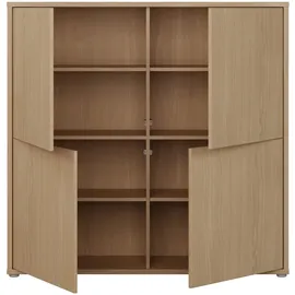 Forte Highboard 124,5 x 121,5 x 34,9 cm Elegancia Eiche / Beige