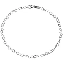 FIRETTI Fußkette FIRETTI "Schmuck Geschenk Silber 925 Körperschmuck Fantasie Herzen Liebe", silber (silberfarben), Fußketten, Damen, Silber 925 (Sterlingsilber)